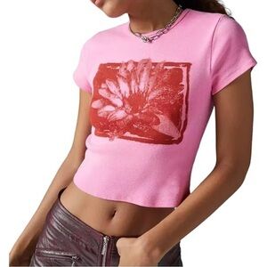 Urban Outfitters Pink Logo Tee